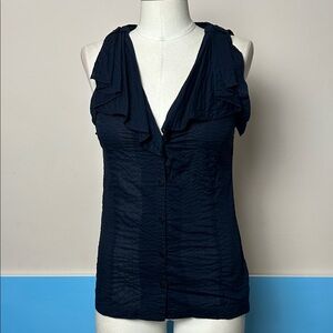 Armani Exchange Navy Cotton Sleeveless Blouse size S